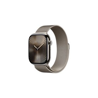 Apple Watch Series 10 Gps + Cellular 46mm Boîtier En Titane Naturel Avec Bracelet Milanais Naturel S M