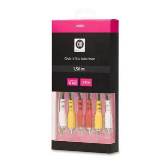 Câble 3rca Mâle/3rca Mâle 1m50