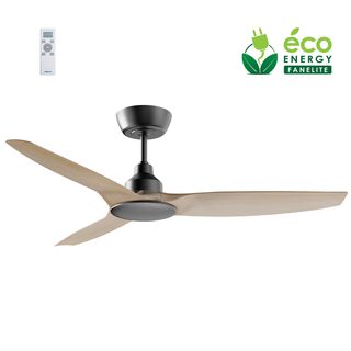 Fanelite - Ventilateur De Plafond 132 Cm Noir Et Abs Imitation Bois Fandc52n-bkc - Moteur Dc 18w - Sans Lumière - Silencieux