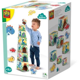 Tour De Blocs A Empiler Avec Figurines De Dinosaures - Jeu D'adresse - Ses Creative - Tour Empilable Avec 3 Figurines