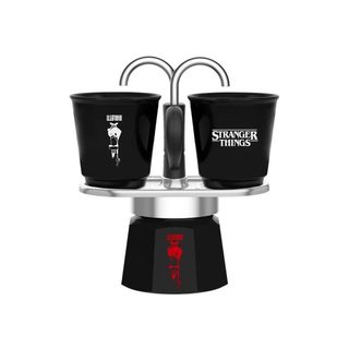 Cafetière Mini Moka Stranger Things Thermosensible Céramique Noir/rouge 130 Ml Bialetti