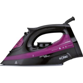 Solac New Optima Pro -pv2114 Fer Vapeur - 2600 W - Semelle Céramique - Noir Et Rose