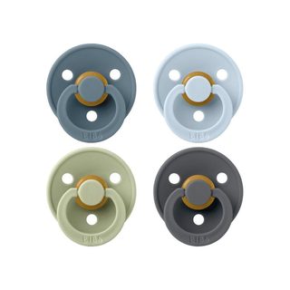 Lot De 4 Sucettes Bébé Bibs Couleur Latex Taille 1 0-6 Mois Embout Rond Petrol Sage Bleu Bébé Iron