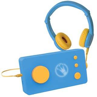 Lunii - Pack voyage ma fabrique à histoires bleue et son casque audio assorti bleu