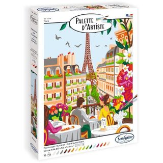 Peinture Acrylique - Palette D'artiste - Paris - Peinture A Numéro Pour Adulte - Tableau En Carte Toilée
