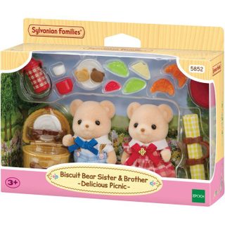 Sylvanian Families Set Pique-Nique 5852 Biscuit Bear frère et soeur 65 mm