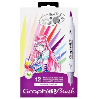 Set 12 Marqueurs Graph'it Brush & Extra Fine - Manga Shojo