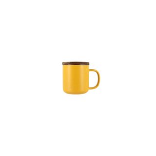 Tisanière En Grès Jaune Avec Couvercle En Bois D'acacia 300ml Juliet - Ogo Living