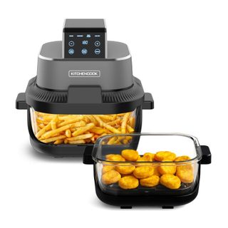 Kitchencook - Crispx - Friteuse À Air Panoramique 2 Récipients Verre