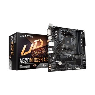 Gigabyte A520m Ds3h Ac Scheda Madre - Cpu Amd Ryzen Serie 5000, Vrm 5 3 Fasi, Fino A 4733 Mhz Ddr5 (oc), 1xpcie 3.0 M.2,