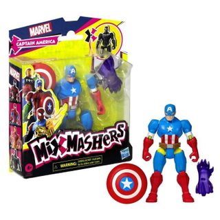 Hasbro MixMashers Captain America figurine 12 cm personnalisable à mélanger et combiner avec accessoires Marvel dès 4 ans
