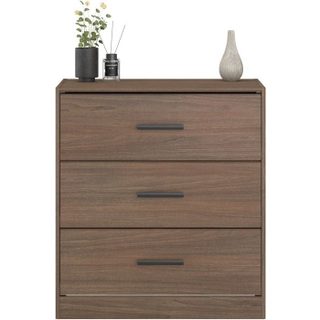 Parisot Commode - Azuka - 3 Tiroirs - Orme Torréfié - 80 X 44 X 88 Cm