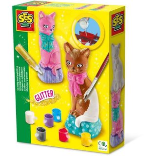 Moulage Et Peinture - Chat - Loisirs Créatifs - Ses Creative - Pour Réaliser Des Chats Avec 6 Couleurs De Peinture.