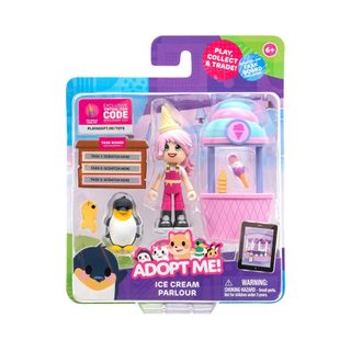 Adopt Me! Friends Pack Ice Cream Parlour 2 Figurines Plastique Rose Violet Bleu Jazwares