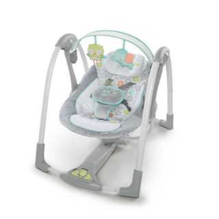 Balancelle Électrique Pliable Swing And Go Hugs & Hoots- Arche Avec Jouets Amovible, 5 Vitesses De Balancement, Mélodies