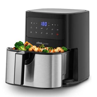 Ufesa Condor Inox Unique 4,5 L Autonome 1600 W Friteuse D’air Chaud Noir, Acier Inoxydable