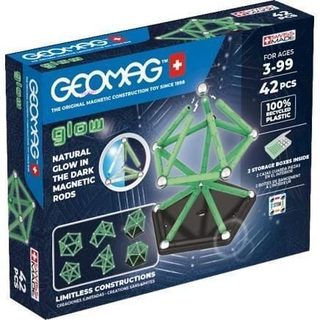 Geomag C De Construction - Glow Recycled - 42 Pieces - Luminescent - Magnétique - Plastique Recyclé
