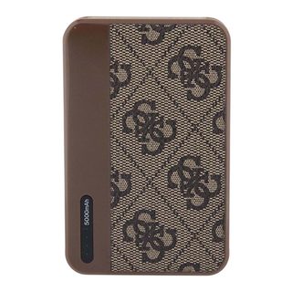 Powerbank 5000mah 15w Avec Motif 4g Et Logo En Métal Marron Guess