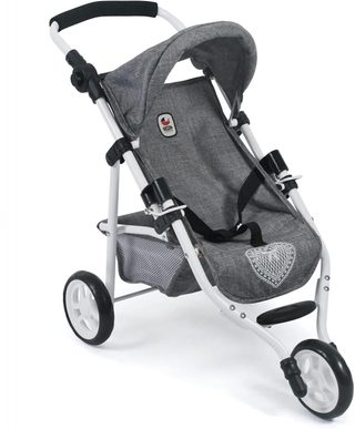 Poussette Pour Poupée Bayer_chic Lola 70x33x62 Gris Jeans Metal