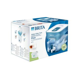 BRITA Flow, distributeur d'eau filtrée blanc et bleu pétrole avec cartouche Maxtra Pro 8.2L