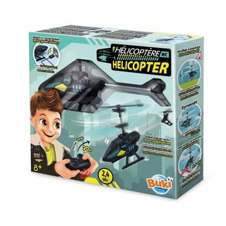 Hélicoptère Rc Buki 2,4 Ghz Vol Stationnaire Hover Bleu Noir 23 Cm