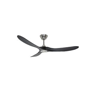 Ventilateur Plafonnier Casafan Eco Genuino 152cm Chrome Brossé/noir, Télécommande, Moteur Dc