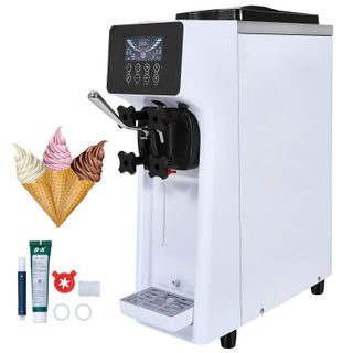 Vevor Machine À Crème Glacée 10 L/h 900w, 1 Saveur, Trémie 4l, Pré-refroidissement, Auto-nettoyage.