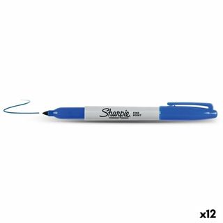Marqueur Permanent Sharpie Fine Point Bleu (12 Unités)