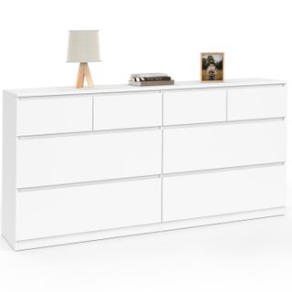 Commode 8 Tiroirs Tomi 160 Cm Bois Blanc