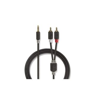 Câble Audio Stéréo 3.5 Mm Mâle 2x Rca Male Plaqué Or 5.00 M R Nedis - Cabw22200at50