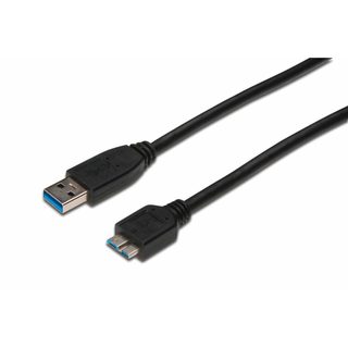 Câble Usb Vers Micro Usb Digitus Ak-300117-003-s Noir 25 Cm