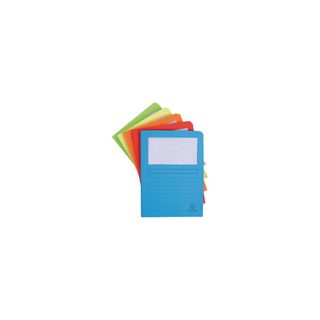 Exacompta Pack Of 50 Window Folders Carton Bleu, Vert, Orange, Rouge, Jaune A4