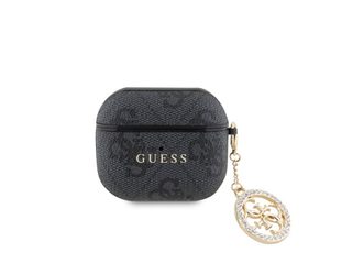 Coque Pour Airpods 3 4g Script Avec Charm Scintillant Ornée De Strass Noir Guess