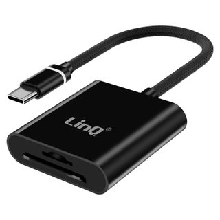 Lecteur Cartes Microsd / Sd Vers Usb-c Transfert Rapide Ultra Compact Noir Linq