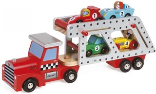 Camion Transporteur Janod Story Racing 4 Voitures Multicolore Bois