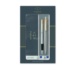 Parker 2093257 Ensemble De Stylos Noir, Chrome, Or 2 Pièce(s)