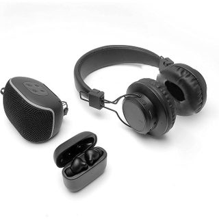 Pack Happy Geek Bluetooth 3 En 1 Écouteurs Sans Fil, Casque Et Une Enceinte Noir Ledwood