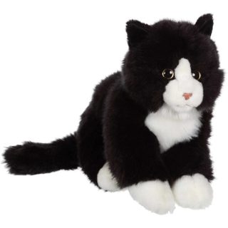 Peluche - Toys - Chat Mimiz - 28 Cm - Noir Et Blanc