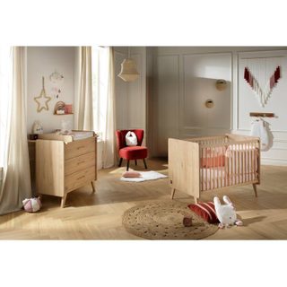 Sauthon Chambre bébé duo - Lit 120 x 60 cm + Commode 3 tiroirs - Arty