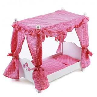 Lit A Baldaquin En Bois Princesse Poupée - Bayer Chic 2000 - 50799 - Lit Poupon