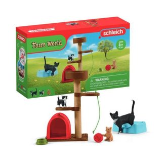 Coffret Aire De Jeu Pour Chats Adorables, Figurines D'animaux Avec Chats, Pour Enfants Des 3 Ans, 42501 Farm World