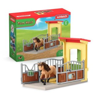 Box Avec Poney Icelandais - Extension Ferme Educative, Coffret Schleich Avec 1 Box Et 1 Figurine Poney Enfants Des 3 Ans