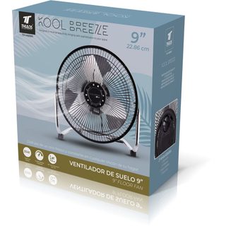 Ventilateur Sur Pied Oscillant Thulos 9 Pouces 35 W Noir Tête Inclinable
