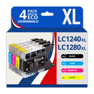 123consommables - Lc1220/lc1240/lc1280 - Cartouches Encre Compatible Avec Brother Dcp-j725dw Dcp-j92
