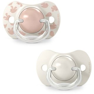 Lot De 2 Sucettes Symétriques - Birdies - Sx Pro - 6 A 18 Mois - Rose