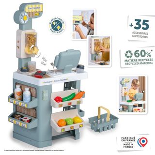 Comptoir Épicerie Nature&fresh Market Smoby 65x49x17 Cm Avec Caisse Jouet Lecteur Code