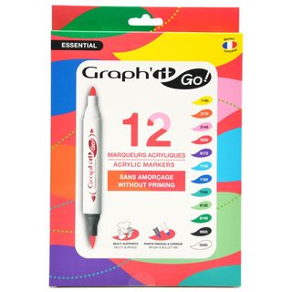 Set De Marqueurs Acryliques Essential 12 Couleurs Graph'it Go!