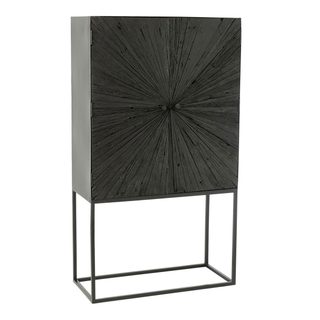 Commode 2 Portes En Bois "shanil" 162cm Noir