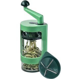 Trancheuse Genius Super Julietti Verte Avec Lames En Acier Inoxydable Et Réceptacle Intégré
