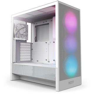Boîtier Pc Nzxt Nzxt H5 Flow Rgb Compact Mid-tower Atx Case With Rgb Fans - All White
